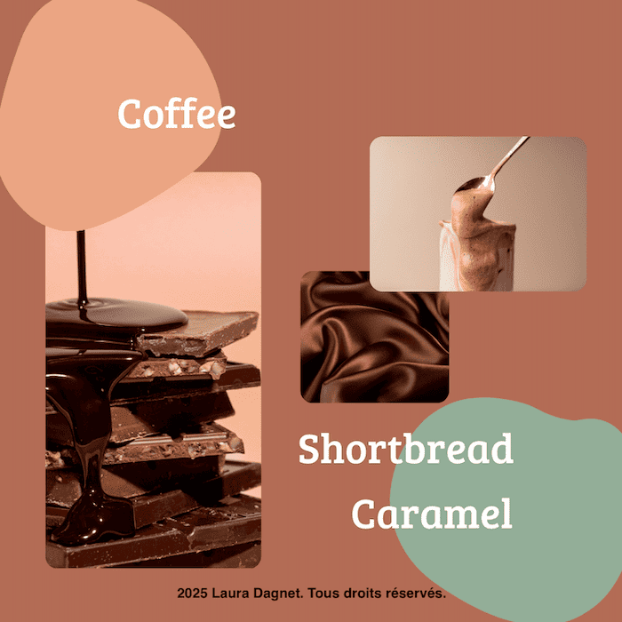 design d'un post instagram avec du café et du chocolat