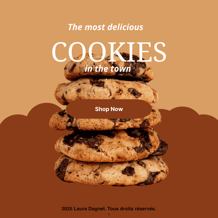 design d'un post instagram de vente de cookies
